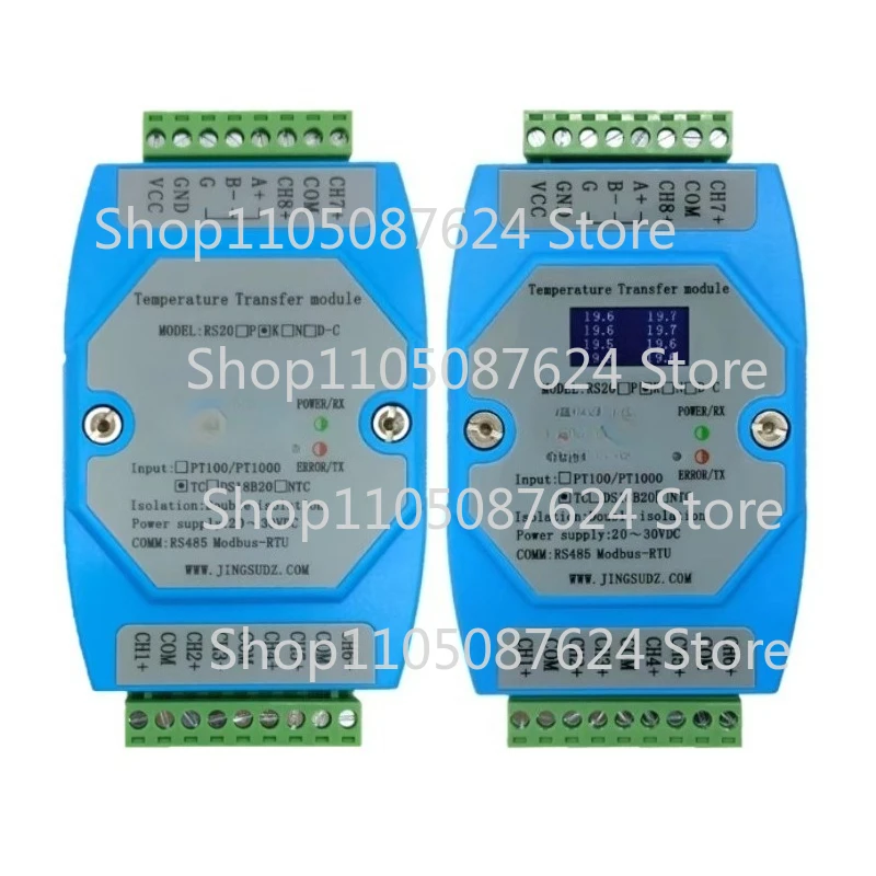 8-channel K thermocouple temperature transmitter, with RJETSBN thermocouple sensor converting to RS485 module, RS20K-C