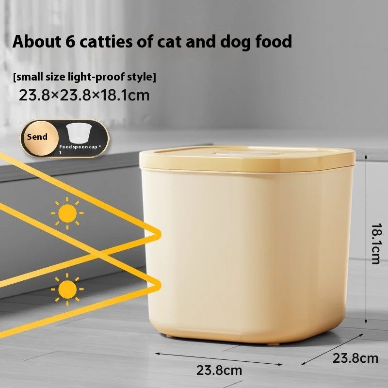 Cubo de almacenamiento de alimentos para gatos, contenedor sellado, vacío a prueba de humedad, comida para perros, cubo de almacenamiento de alimentos para gatos, caja, contenedor de almacenamiento