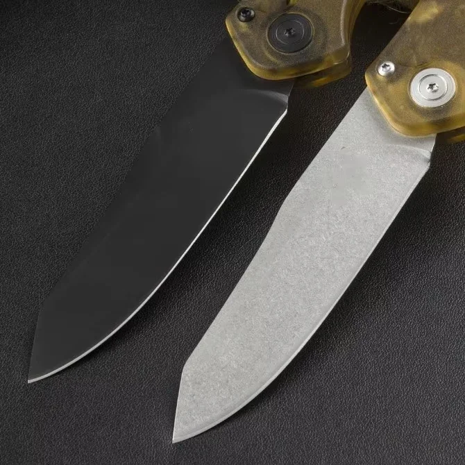 Butterfly BM9400 Pocket Knife D2 Blade Single Action Transparent PEI Handle Tactical Hunting Camping EDC Survival Tool Knives