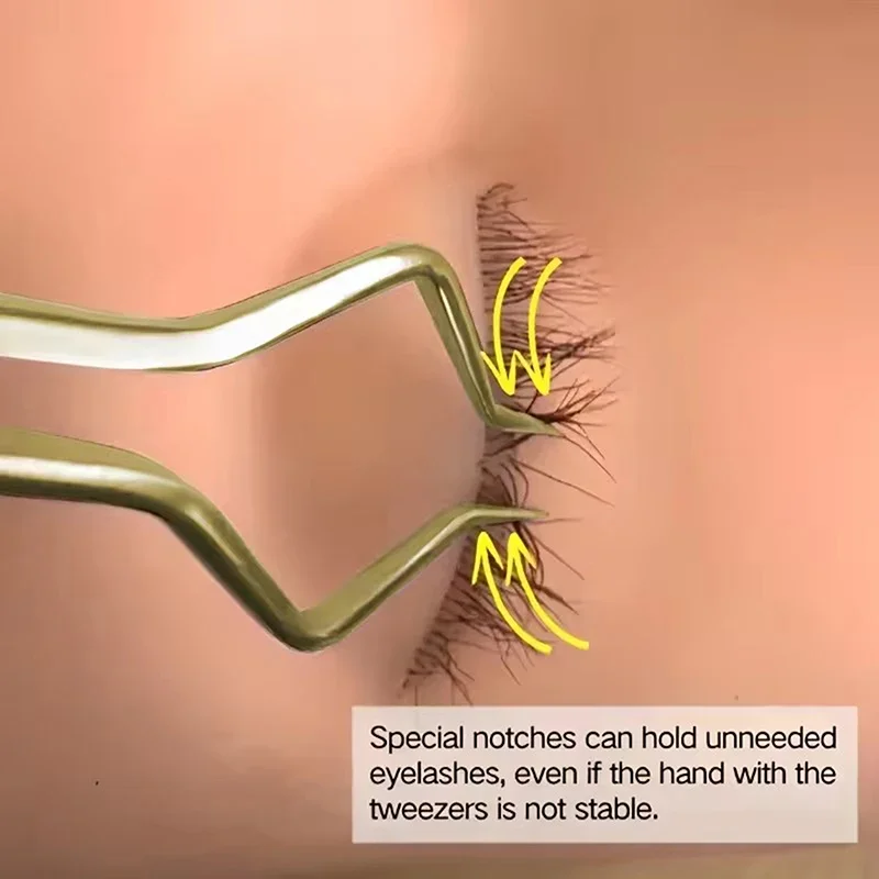 แหนบต่อขนตา 1 ชิ้น แหนบสแตนเลสกันลื่น ปลายโค้ง ปลายตรง ความแม่นยำสูง อุปกรณ์แต่งเล็บและเครื่องสำอาง