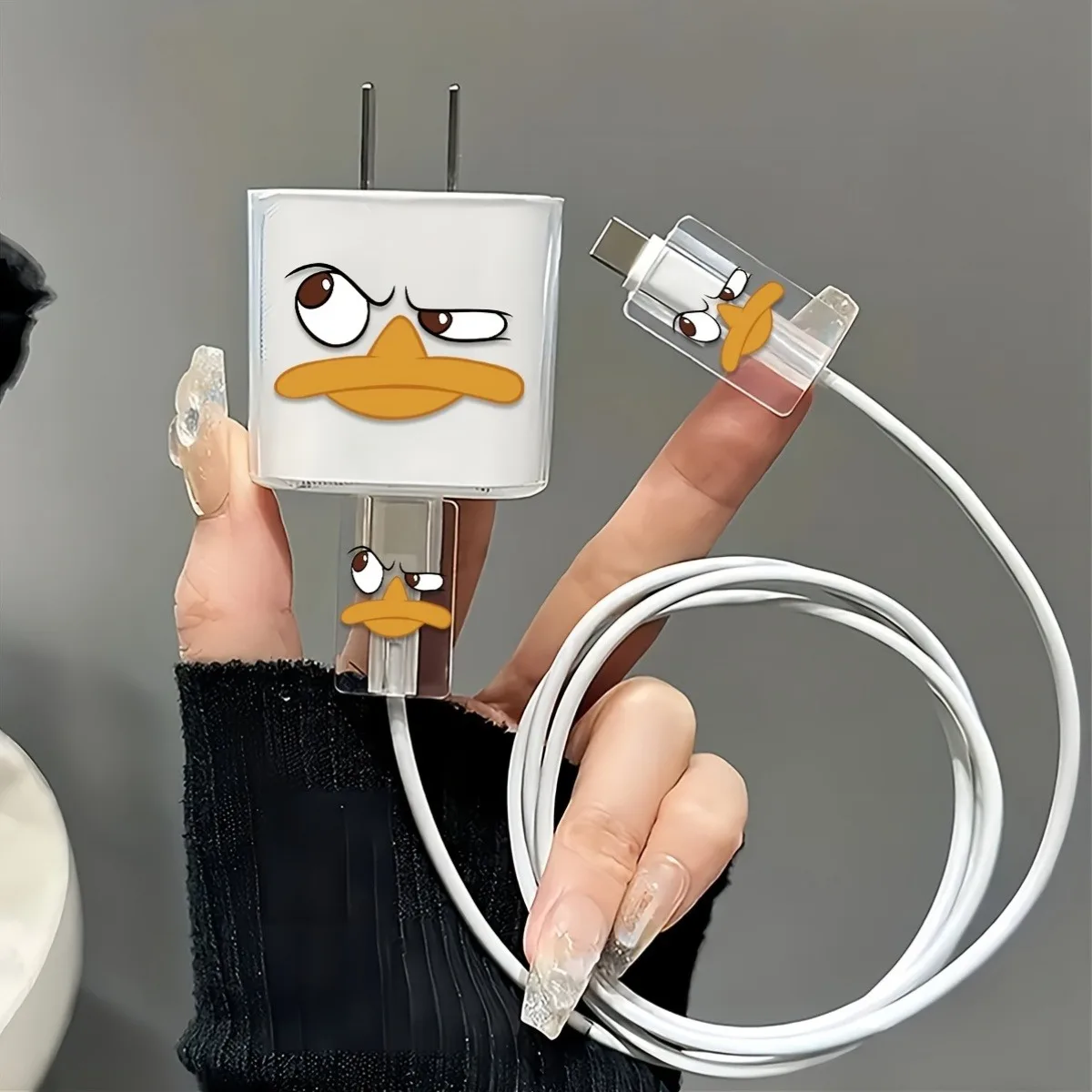 Capybara Duck Pattern Cover for iPhone 18W/20W Compatible For iPhone 17/16/15/14/13 Cute Cat Shockproof Charger Protector