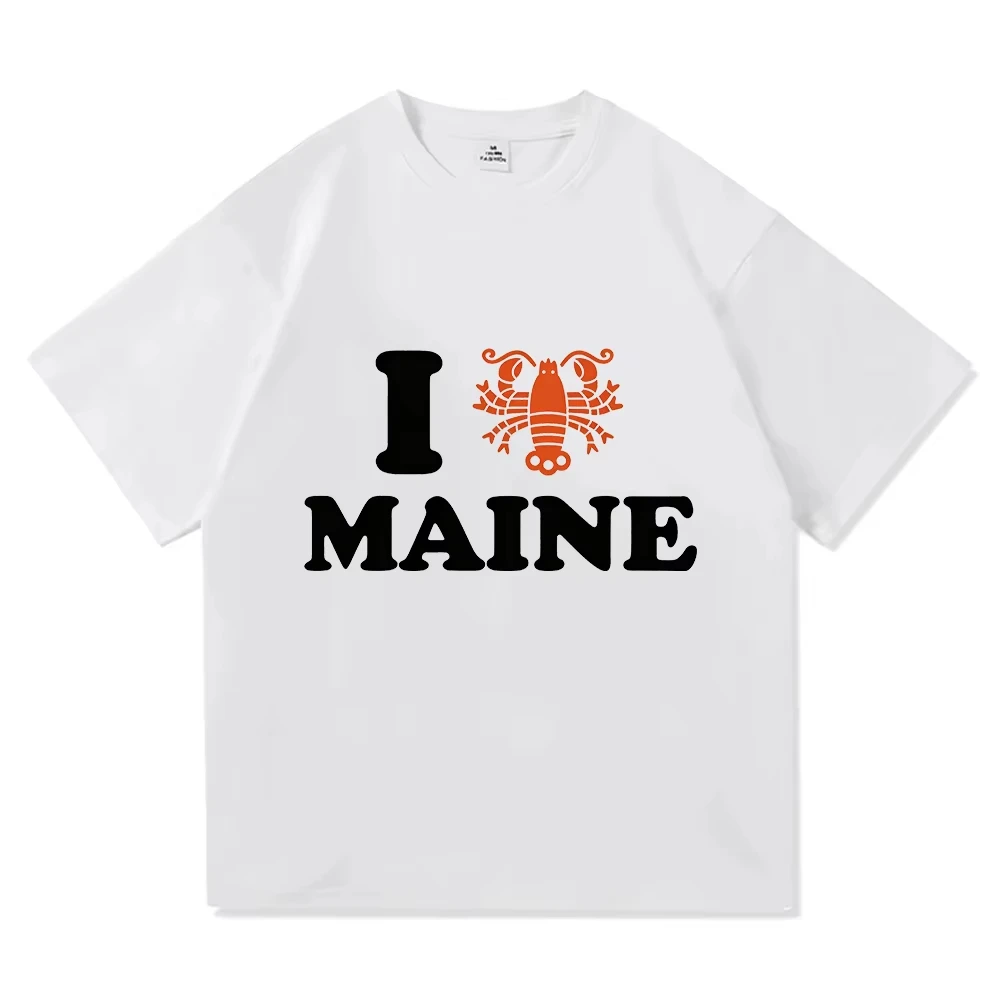 TV Series Reacher 2026 Unisex Short Sleeve T‑Shirt I Love Maine Lobster Graphic Print Tees Casual O‑Neck Loose Tops Men Women
