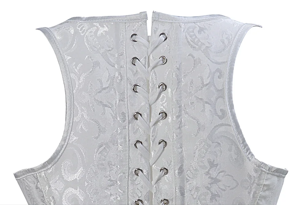 Underbust Corset Plus Size Steel Boned Vest Basques Bustiers Lingerie for Women Top Sexy Corsetto Shoulder Strap Blue White