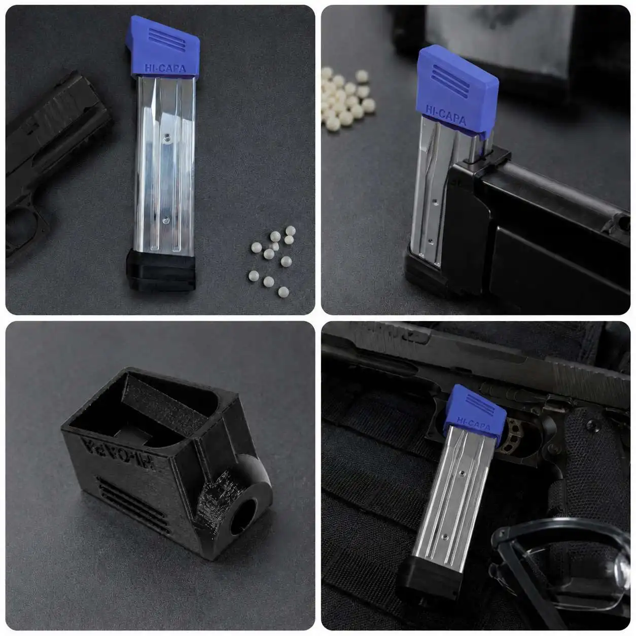 Airsoft Hi Capa Speed Loader Adapter für Gas Blowback Pistolen, Magazin-Ladewerkzeug, Zubehör, taktische Ausrüstung – Detail 4