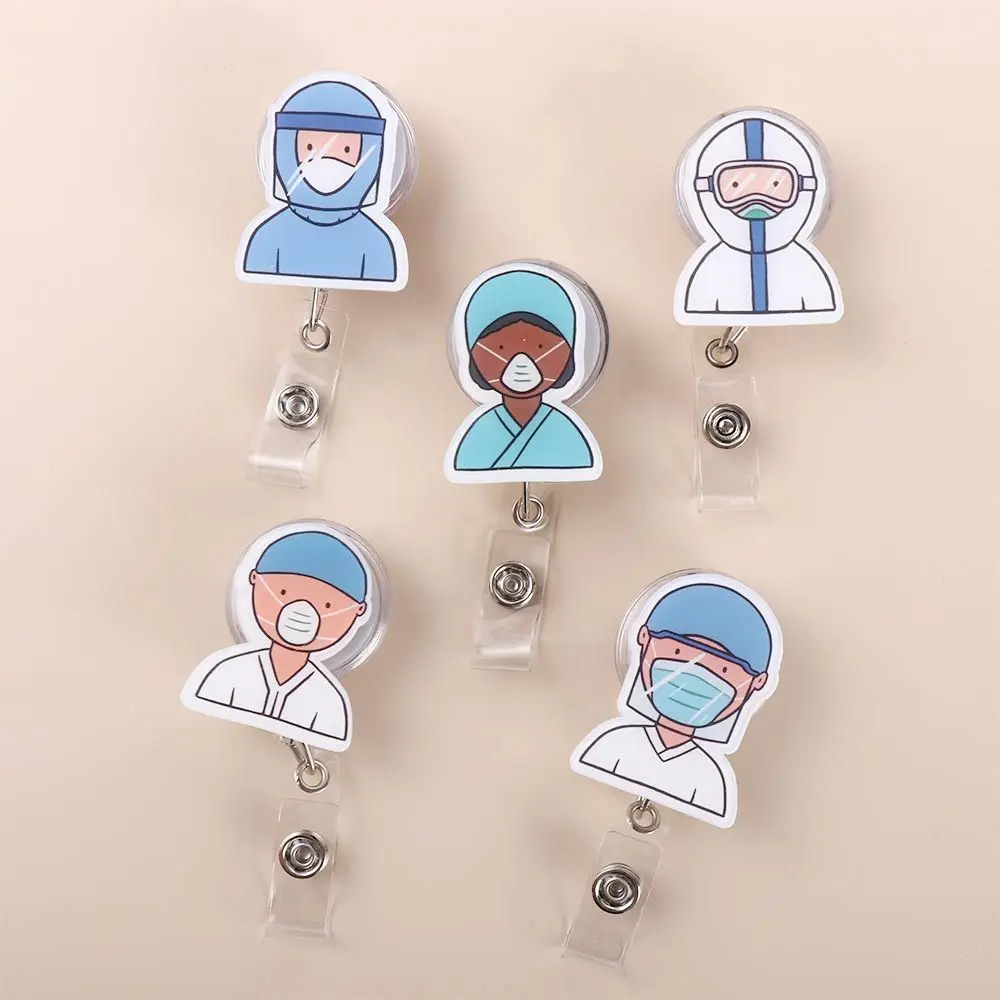 Name Card ID Card Clips Work Card Clips Retractable Badge Reel Hospital Badge Holder Nurse Doctor Badge Reel Nurse Badge Holder