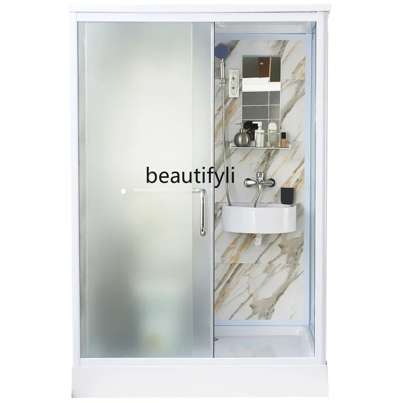 

Small apartment mobile integrated bathroom shower room squatting pit toilet washbasin, bathroom