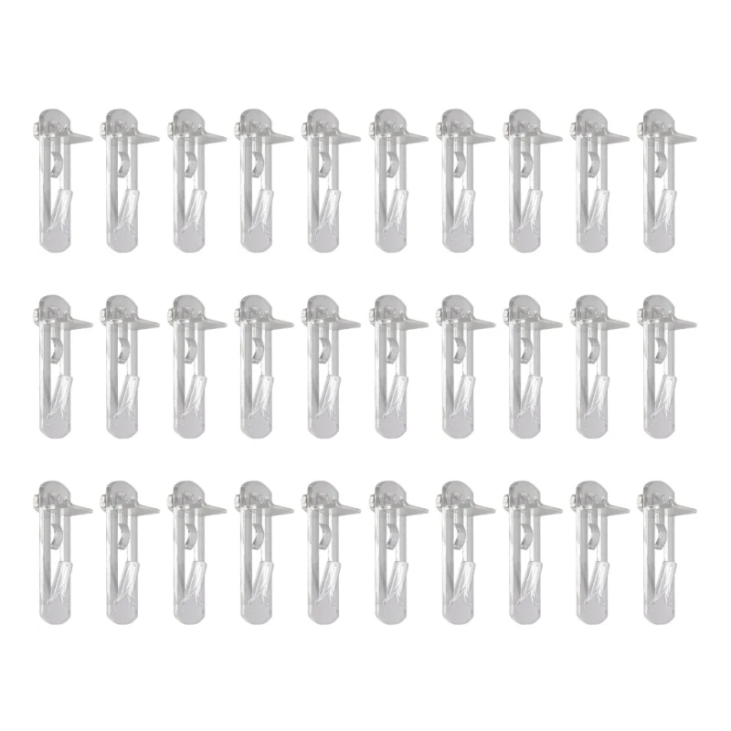 

30pcs Self-Locking Bracket Clips Clear Plastic Locking for Furniture Kitchen