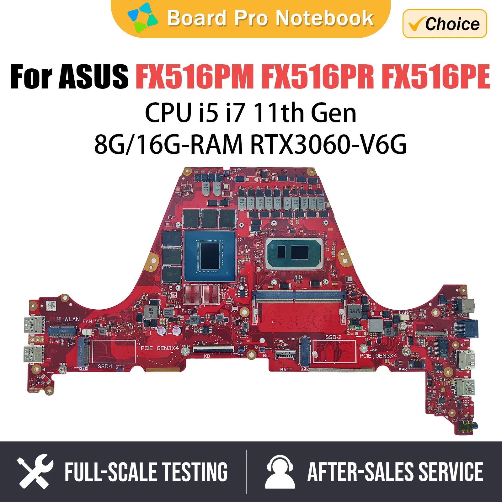 FX516PR Laptop Motherboard For ASUS TUF F15 FX516PM FX516PE FX516PM PX516P I5-11300H I7-11370H RTX3070 Mainboard