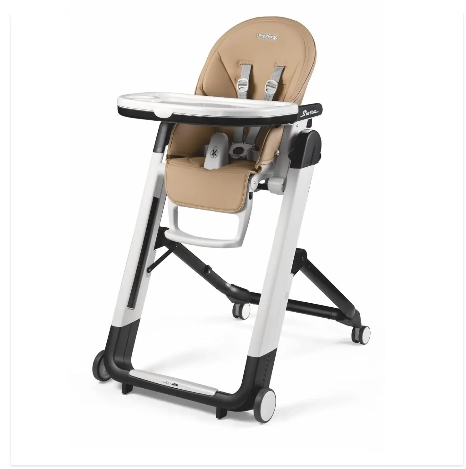 Grow With Baby Folding High Chair & Recliner, Height Adjustable, Quick Clean & Easy Push Wheels For Babies & Toddlers, Made in I