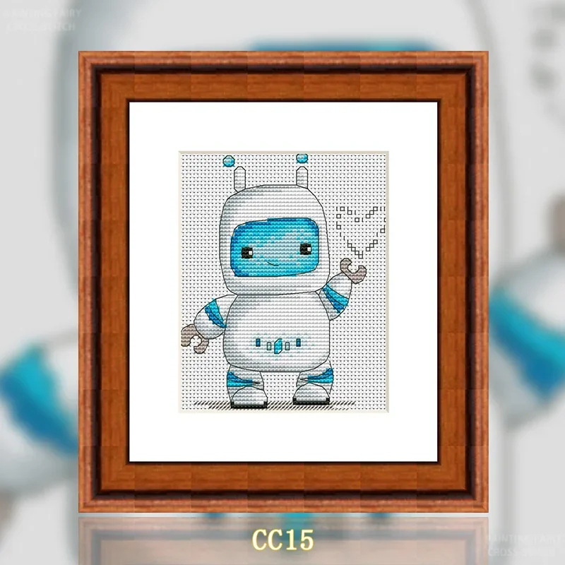 [CC15-] Cross Stitch KitStamped Cross Stitch Kit for Adults and Kids, Easy Pre-Printed Canvas with Cotton Threads and Needles, H