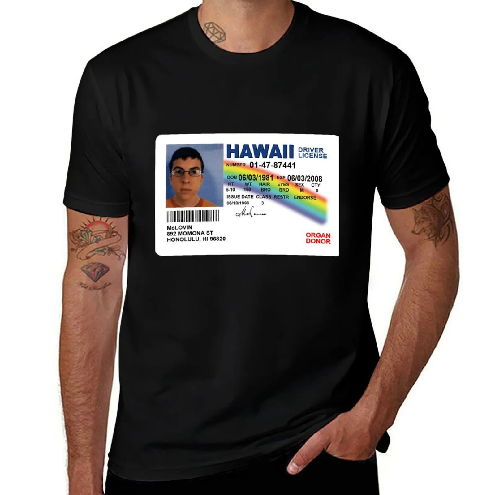 

Wait, you changed your name to... McLovin T-Shirt t shirts designer t shirts for man slim fit T-Shirt