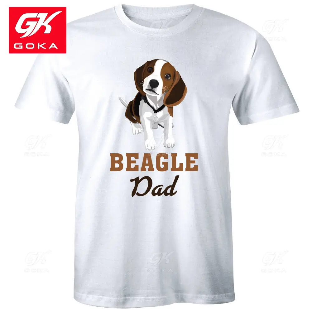 Beagle Dad Men's T-Shirt Fur Daddy Gift Ideas Love Pet Animal Shirt Graphic Clothing Cotton Tees Vintage Printed Classic Tops