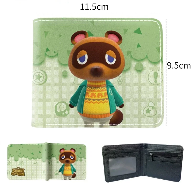 Animal Crossing PU Wallets for Man and Women Anime Figure Isabelle Tom Nook Cosplay Short Coin Purse Kawaii Cartoon Purses Gifts