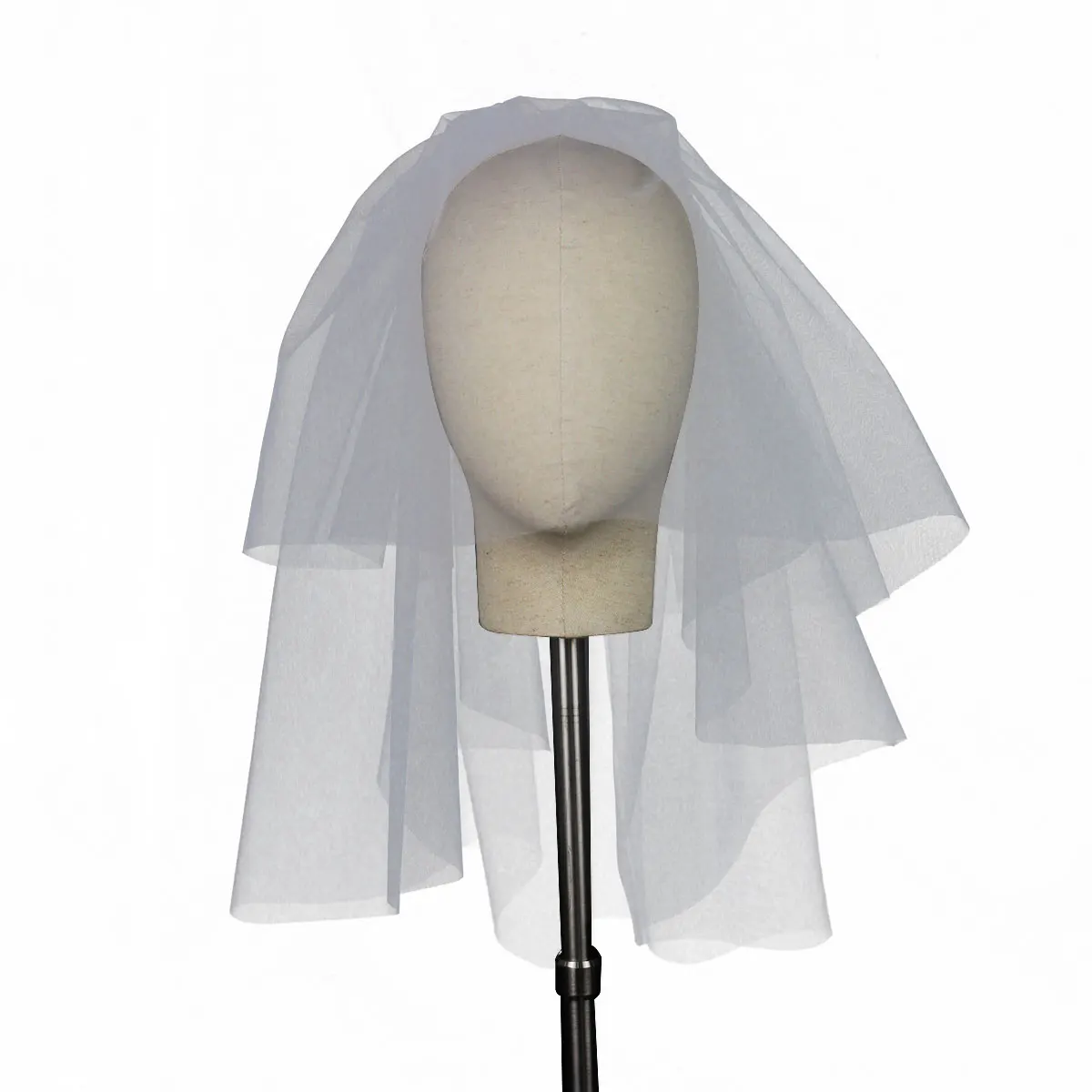 LA005 Handmade Bridal Wedding Dress Veil 2-Layer Soft Tulle Short White Brides to Be Headdress Hair Comb Veil