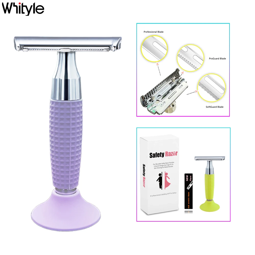 

Whityle 16T-1 Guard AC Лезвия Безопасная бритва для тела Бикини Триммер для волос подмышками и ногами Однолезвийная бритва для бритья для женщин с 10 лезвиями