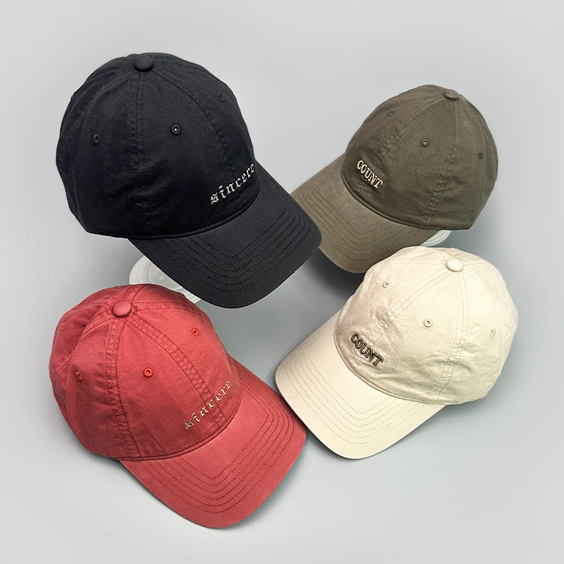 

Japanese Embroidered Letters Simple Baseball Hats New Unisex Breathable Casual Sunshade Retro Versatile ins Fashion Peaked Caps