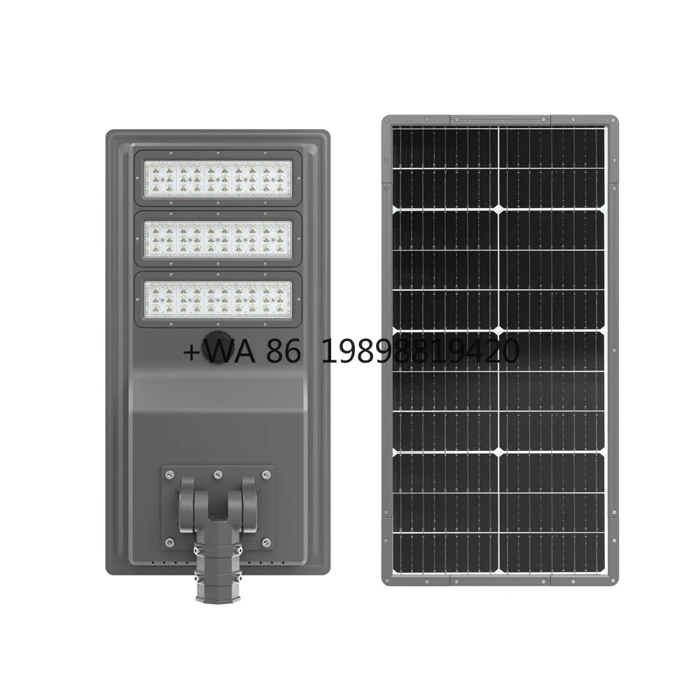 Smart Control High Efficiency Outdoor Ip65 Waterproof 100w 150w 200 Watt Integrated Solar Powered Street Light 5000 Lumens