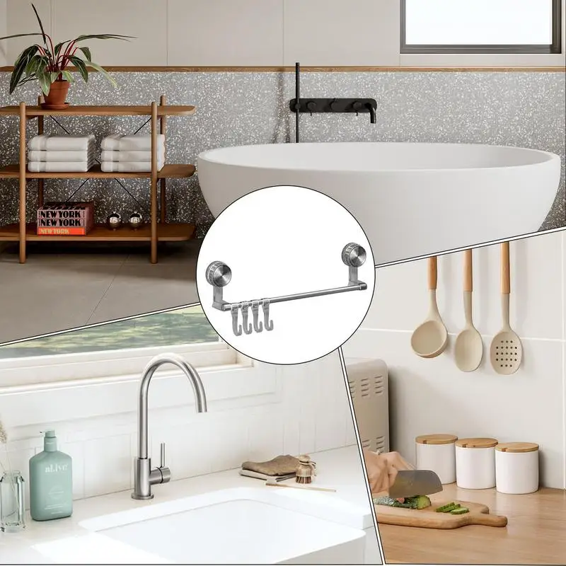 Suction Cup Towel Bar Vacuum Suction Cup Towel Bar Removable Shower Mat Bar For Shower Door Wall Mounted Towel Bar Accessories