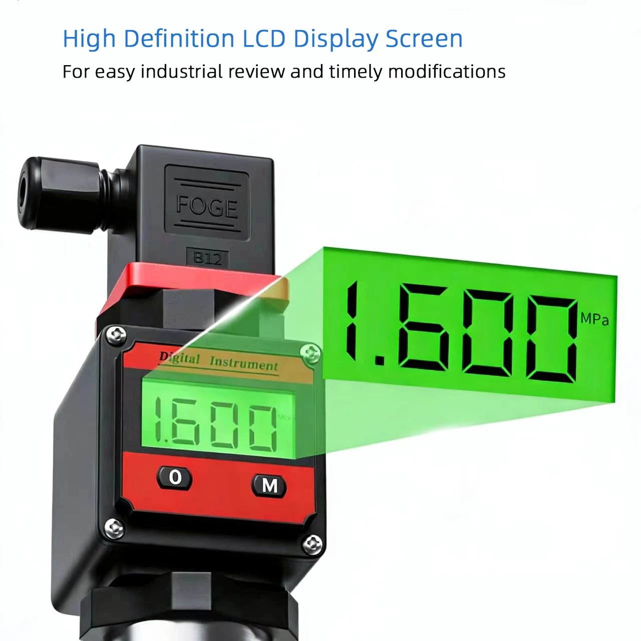 LCD Display Pressure Transmitter 4-20mA 0-5V 0-10V RS485 Output Water Gas Oil Pressur Sensor Negative Vacuum Pressure Transducer