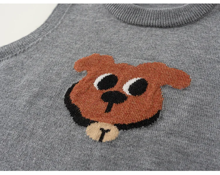 ربيع الخريف الأطفال سترة 1-8Y الفتيان الفتيات الكرتون محبوك الصدريات سترة تانك القمم الكورية طفل ملابس خارجية الاطفال الملابس