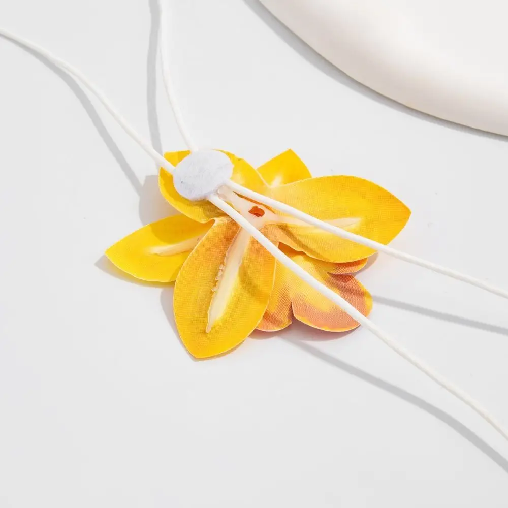 Colorful Petal Flower Pendant Adjustable Long Rope Chain Flower Multicolour Stereoscopic Design Boho Flower Earring
