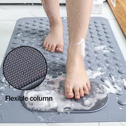 Washable Bathroom Non Slip Pad with Suction Cups Anti Mould Foot Massage Area Shower Carpet Stall Floor Mat Bathing Accessories