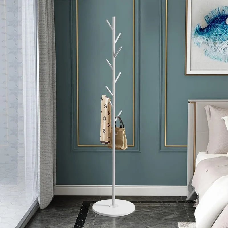 Metal Coat Rack Stand with Marble Base, Coat Rack Freestanding, Easy To Assemble and Sturdy Bionic Hall Tree with 8 Hooks