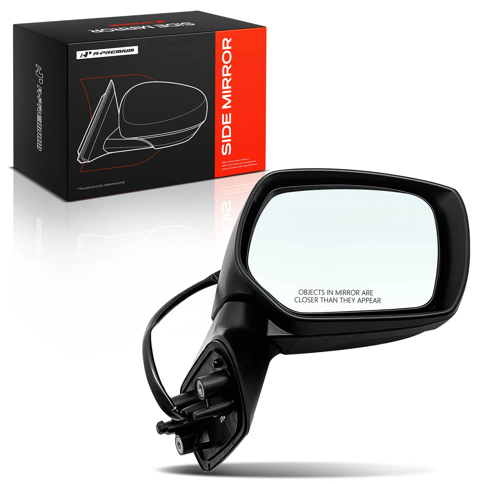 A-Premium Passenger Side Power Door Mirror for Subaru Forester 2014-2018 Manual Folding Smooth Black