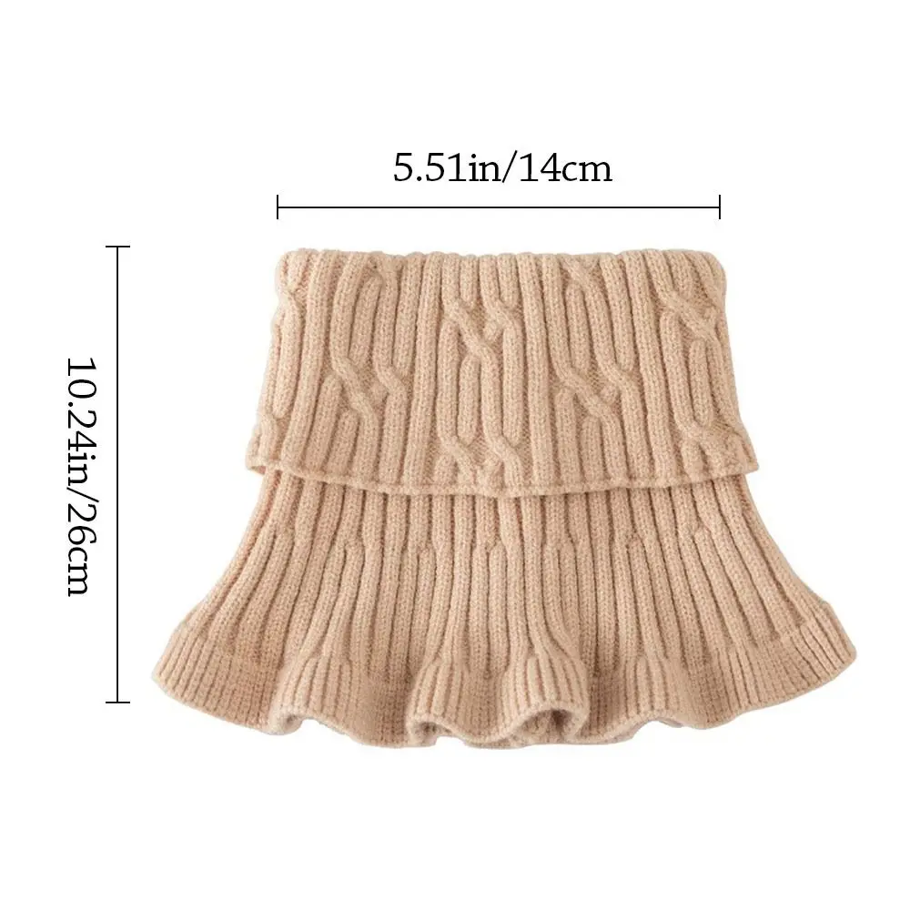 Fashion Warm Knitted Fake Collar Detachable Windproof Scarf Winter With Wooden Ears Neck Warmer for Men Women
