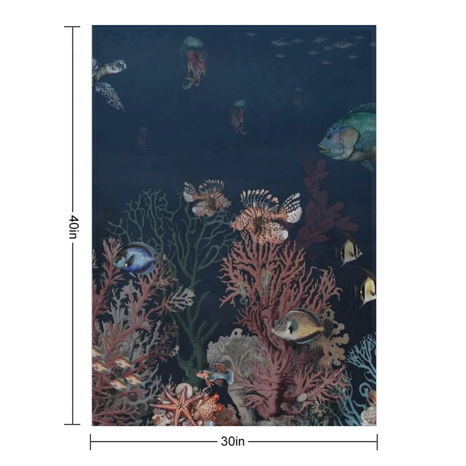 Deep sea wallpaper pattern with coral reefs and colorful fish Throw Blanket Giant Sofa Hair Blankets
