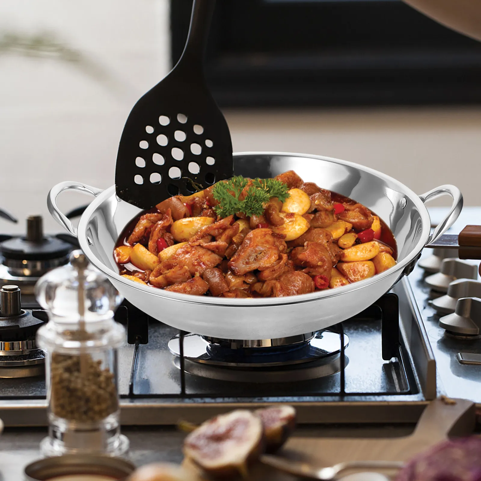 Sturdy Double Handle Stainless Steel Cooking Pot for Home Restaurant Camping Outdoor Cooking Stock Pot Pan Household