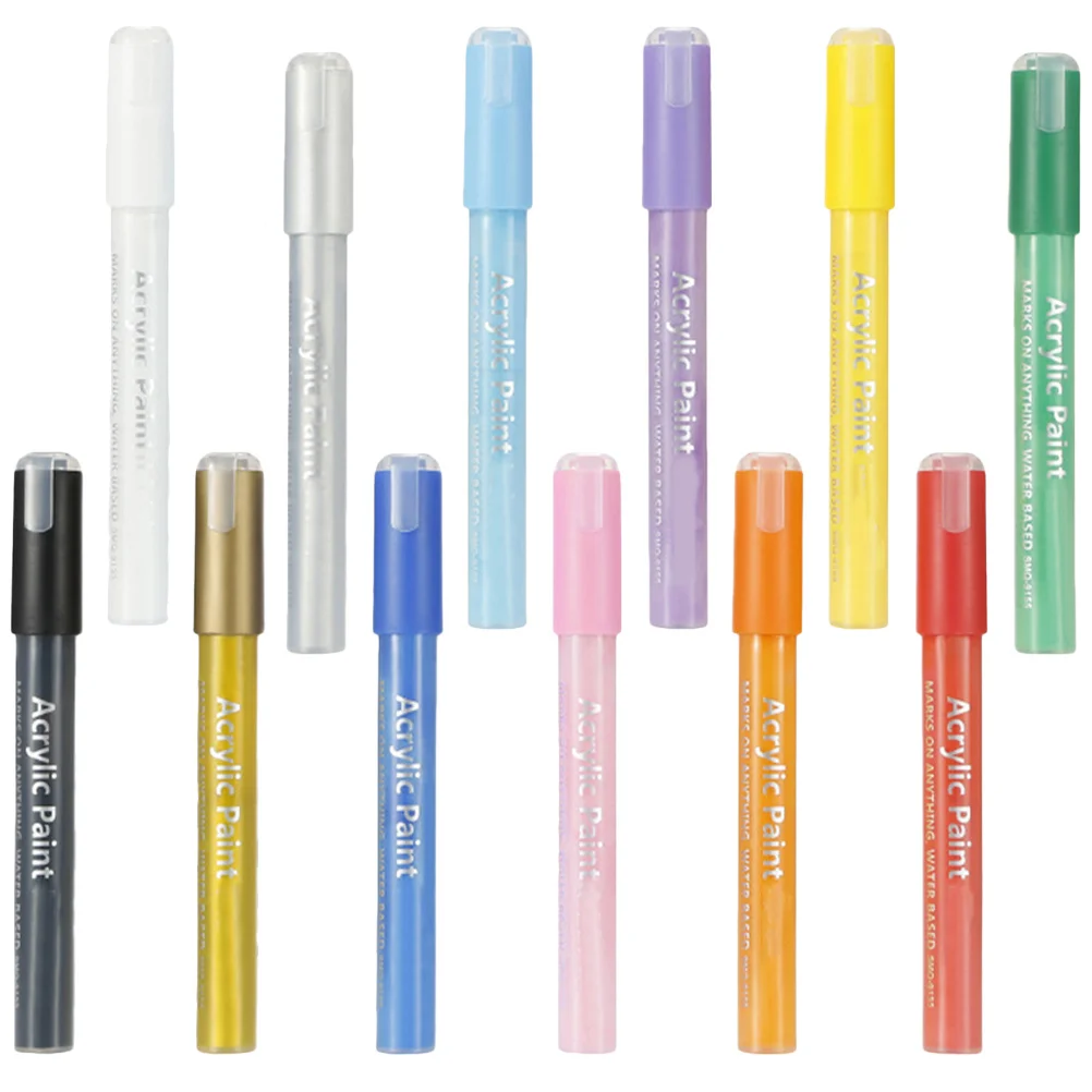 

12pcs Watercolor Paint Markers Coloring Drawing Pens For Adults Students Diy Craft On Paper Wood Glass Ceramic Portable