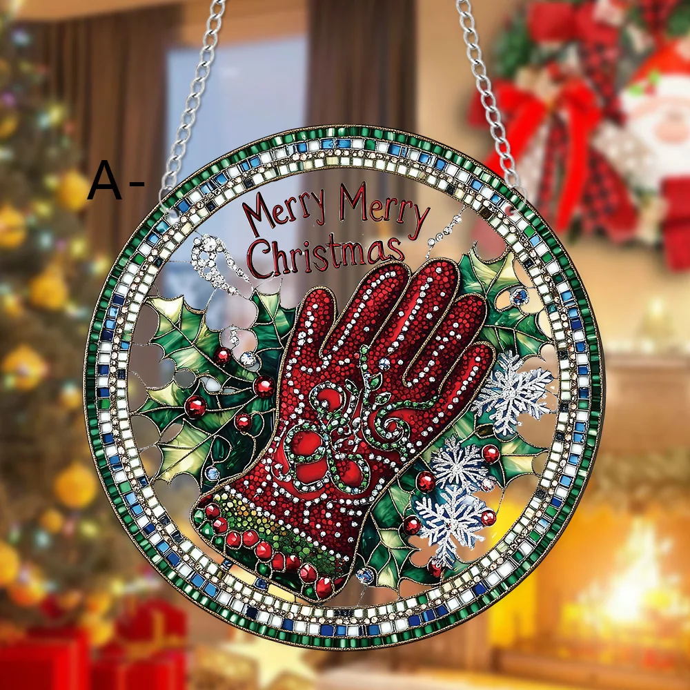 

Merry Christmas English Christmas stockings disc porch Christmas outdoor decoration listing waterproof