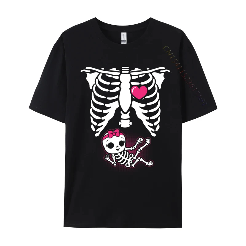 Halloween Skeleton Pregnancy Baby X Ray Funny Pregnant Normal Tees Designer Group Cotton Men T-shirts Tops Tees Wholesale