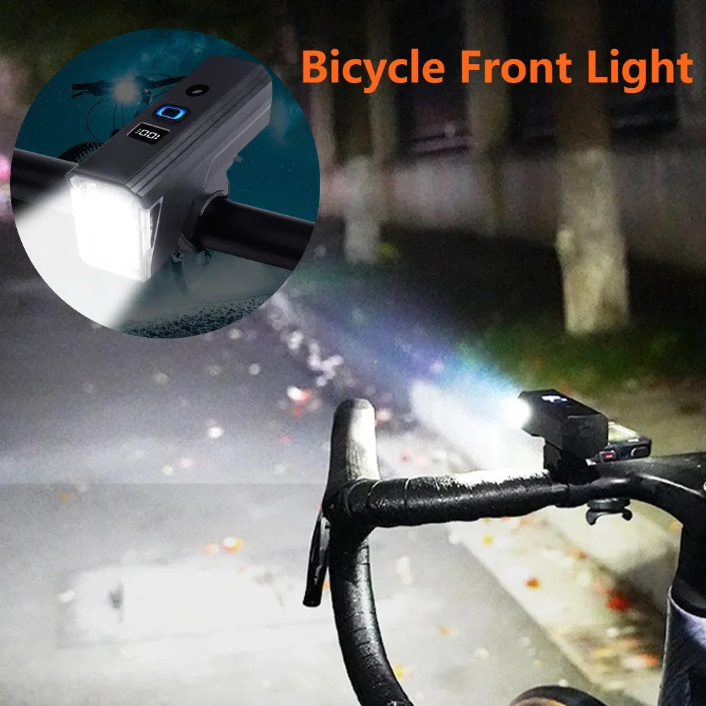 

ЖК-дисплей, велосипедный фонарь Type-C, зарядка, светодиодный передний фонарь для велосипеда, фара, велосипедный фонарик, аксессуары для велосипеда, защитная лампа для велосипеда