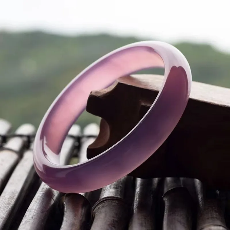 

Imperial Purple Chalcedony Bracelet Women's Agate Violet Ice Through Thin Strip Bracelet
