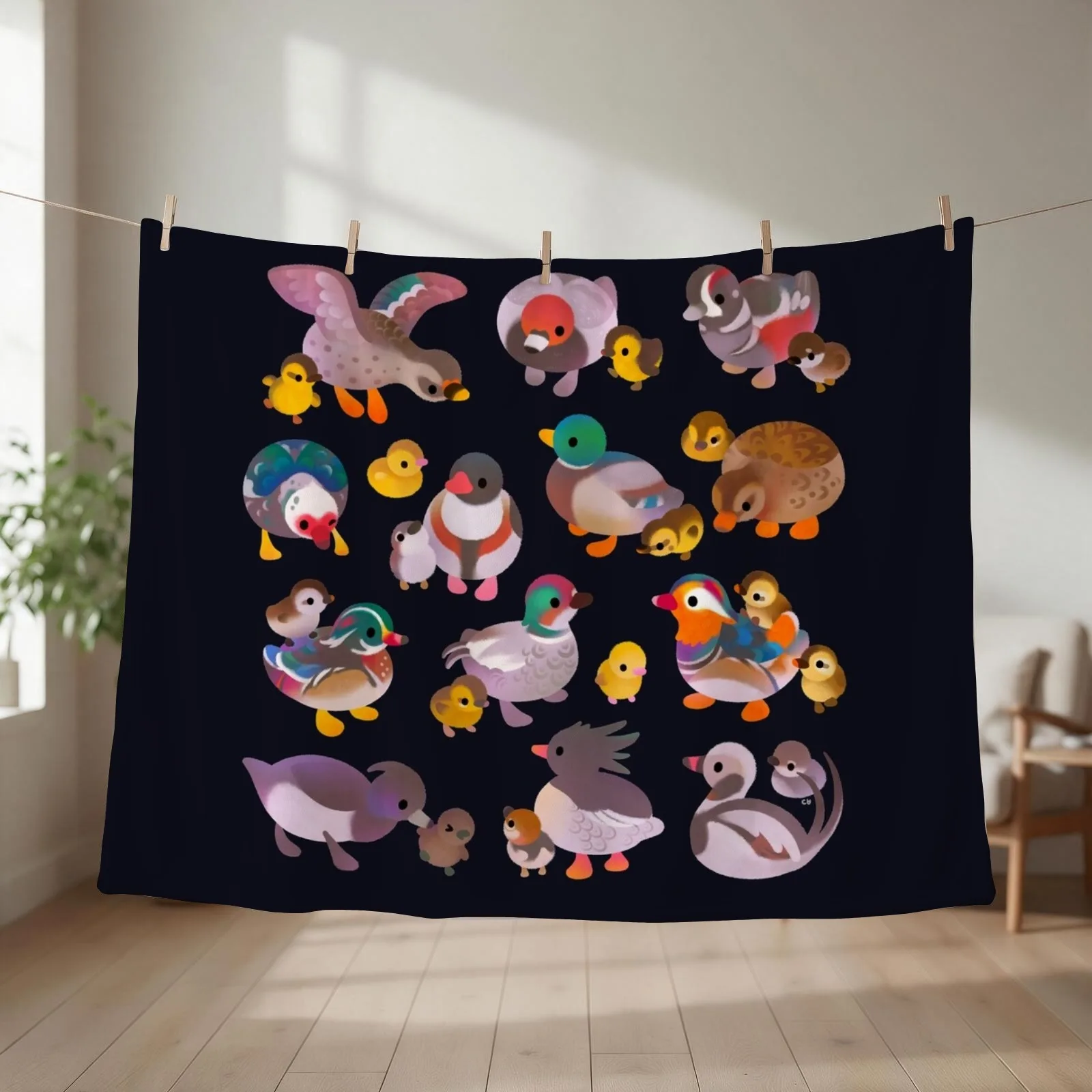 Duck and Duckling - dark Throw Blanket cosplay anime Designers Soft Big warm for winter Blankets