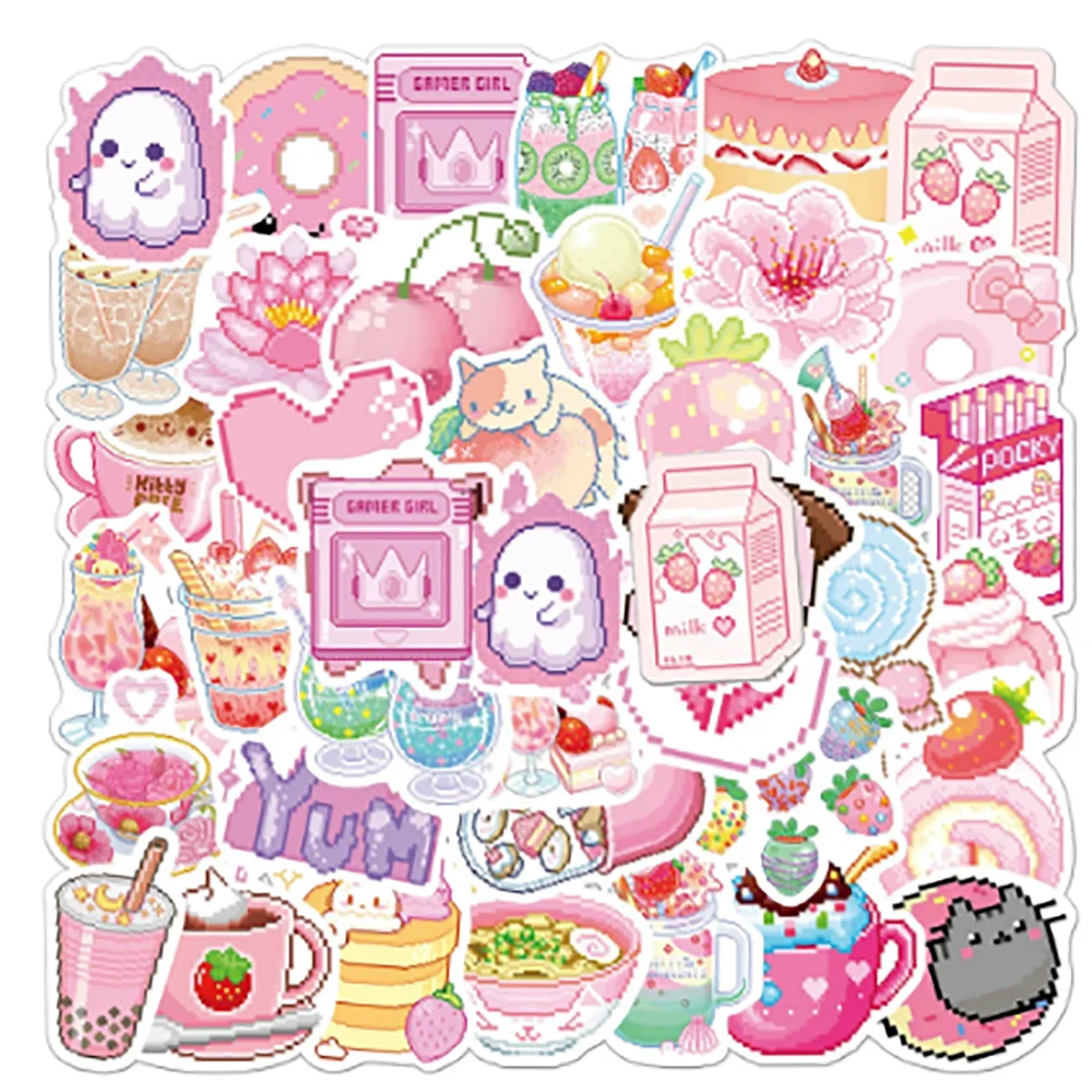 10/30/50PCS Cartoon Retro Style Stickers Series creativo carino rosa Graffiti Laptop frigorifero iPad casco decorazione all'ingrosso