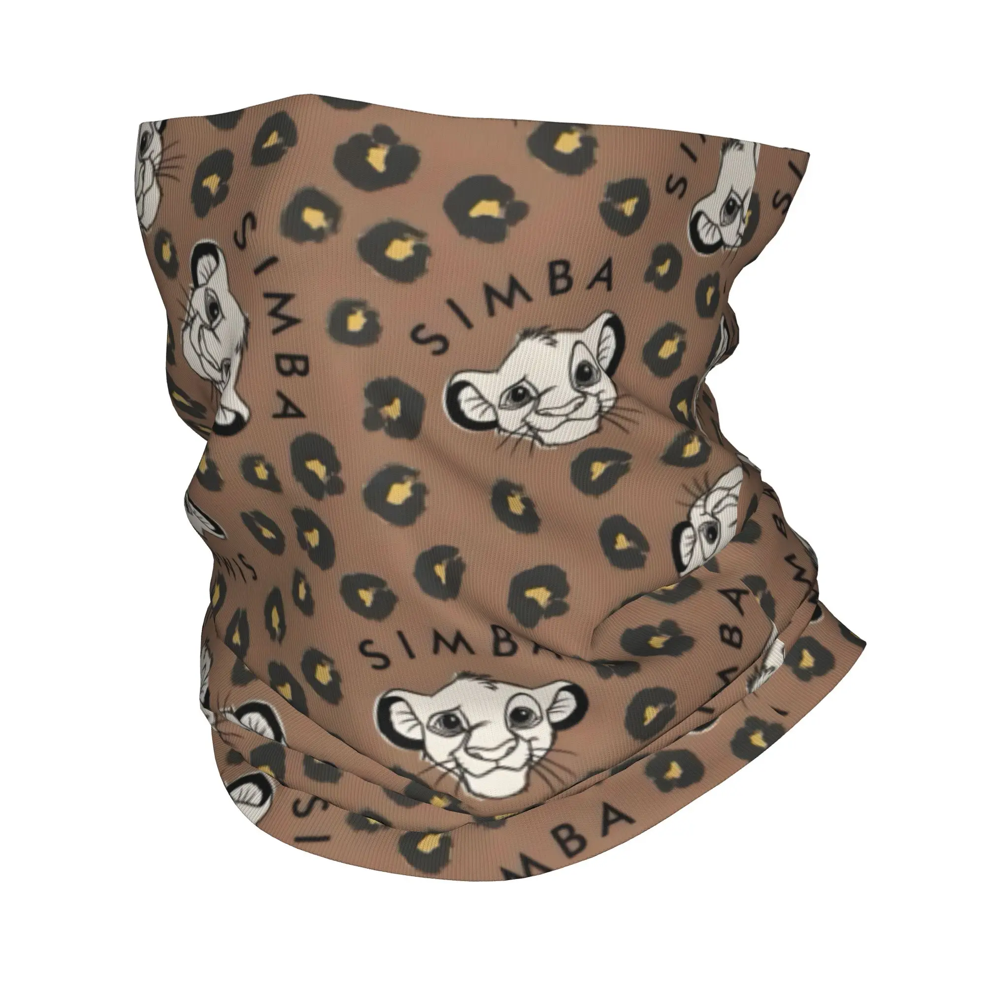 

Custom Dark Brown Simba Winter Headband Neck Warmer Women Men Ski Camping Tube Scarf Cute Animation Face Bandana Gaiter