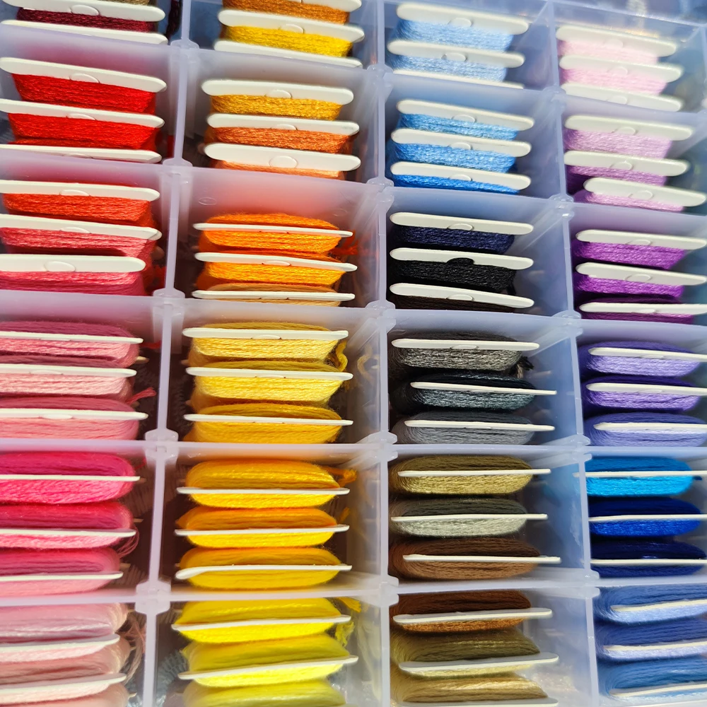 JMG100 Colors Embroidery Floss Polyester Threads Box Set with scissor seam ripper needle for beginner DIY knitting cross-stitch