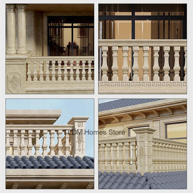 Thickened PP Roman Column Mold for Home Balcony Cast-in-place Square Cement Column Railing Mold Villa Garden Building Fencing