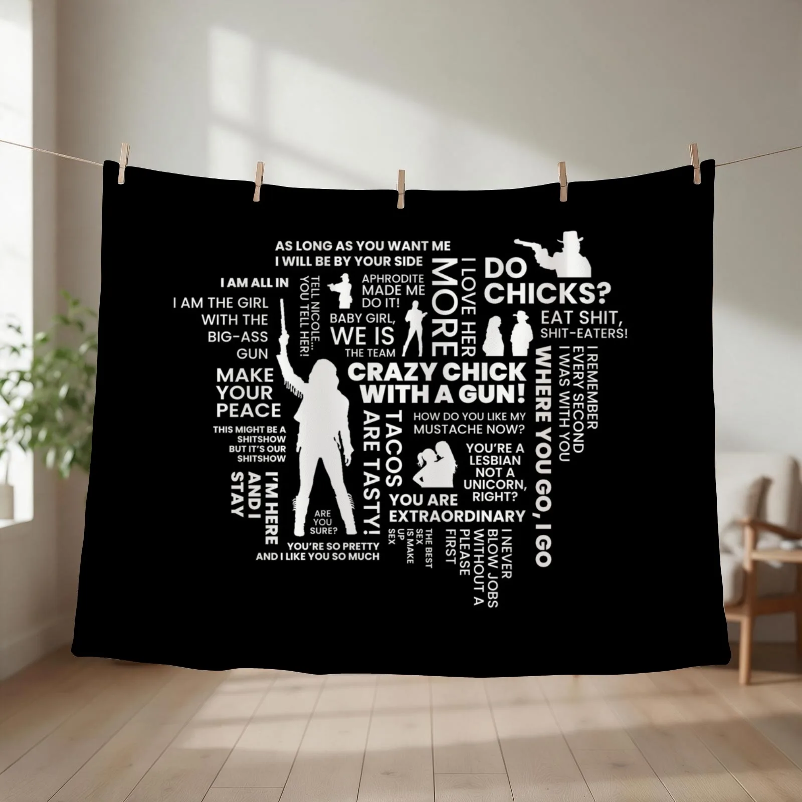 Wynonna Earp Word Cloud Throw Blanket couch cozy soft plush fuzzy picnic outdoor blanket