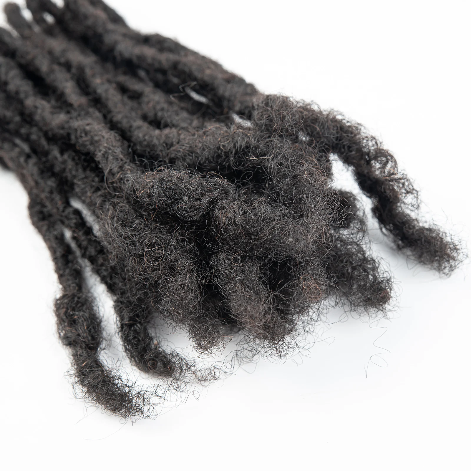 Loc Extension Human Hair 0.6cm Width 8inch 50 Strands Handmade Dreadlock Inter Extension Human Hair for Women/Men/Kids