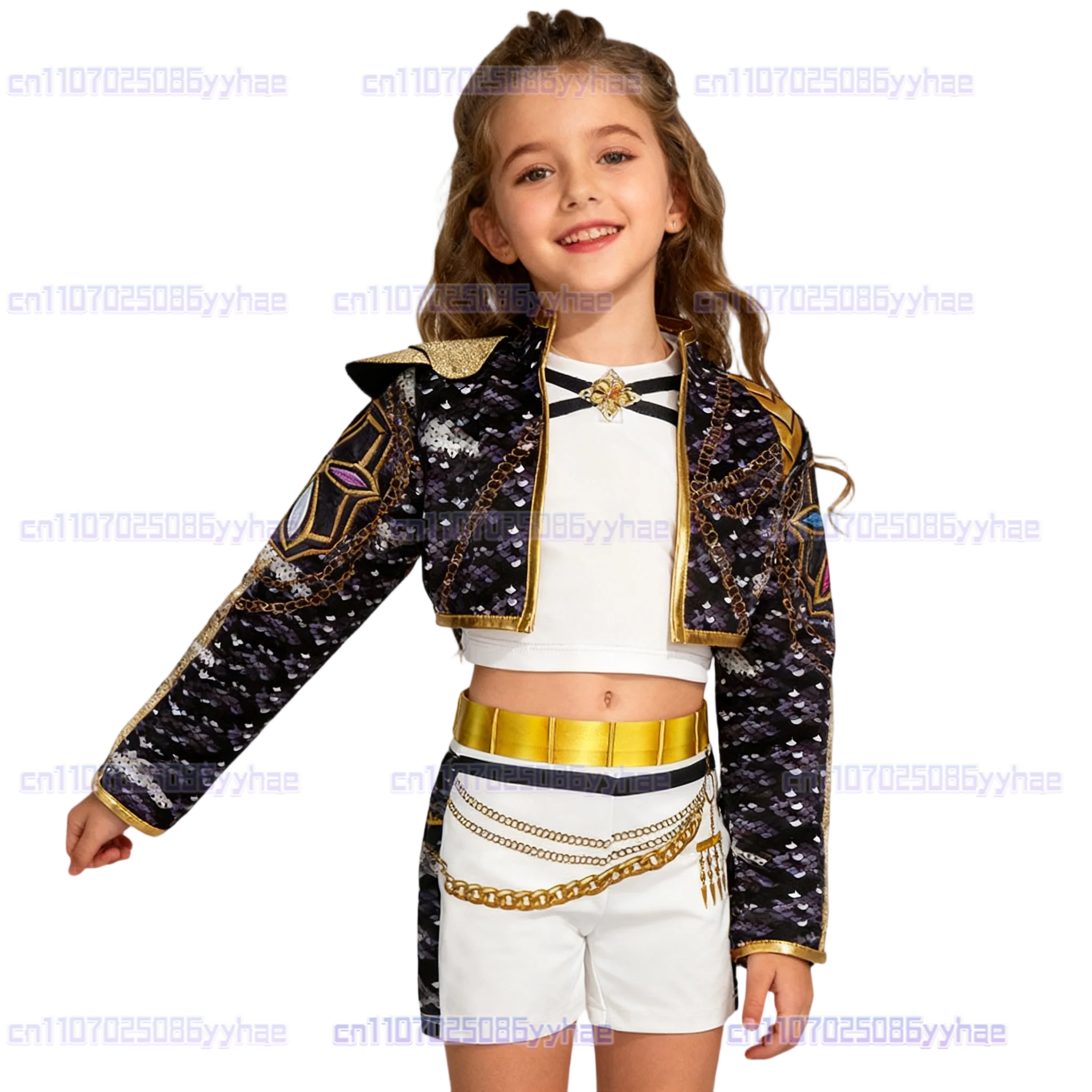 Kpop Rumi Cosplay Jacket pants Girls Demon Hunters Costume Kids Zipper Hoodie Rumi Child Fashion Polyester Printed Outwear Party