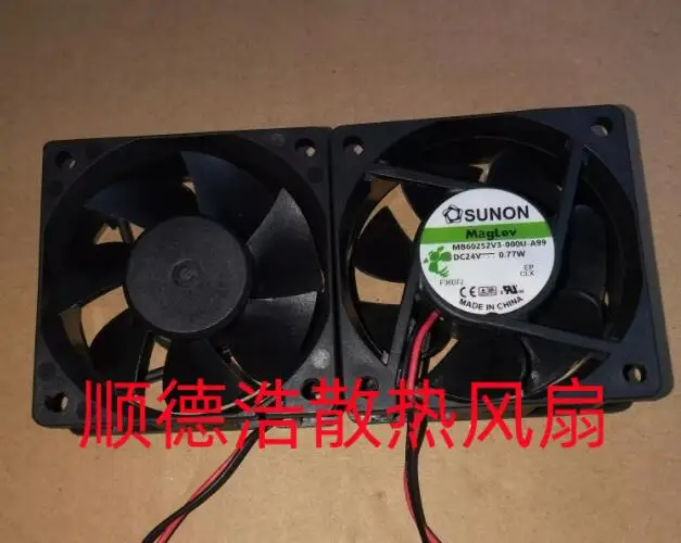 Sunon MB60252V3-000C-A99 Dc 24V 0.77W 60X60X25Mm 2-draads Server Koelventilator