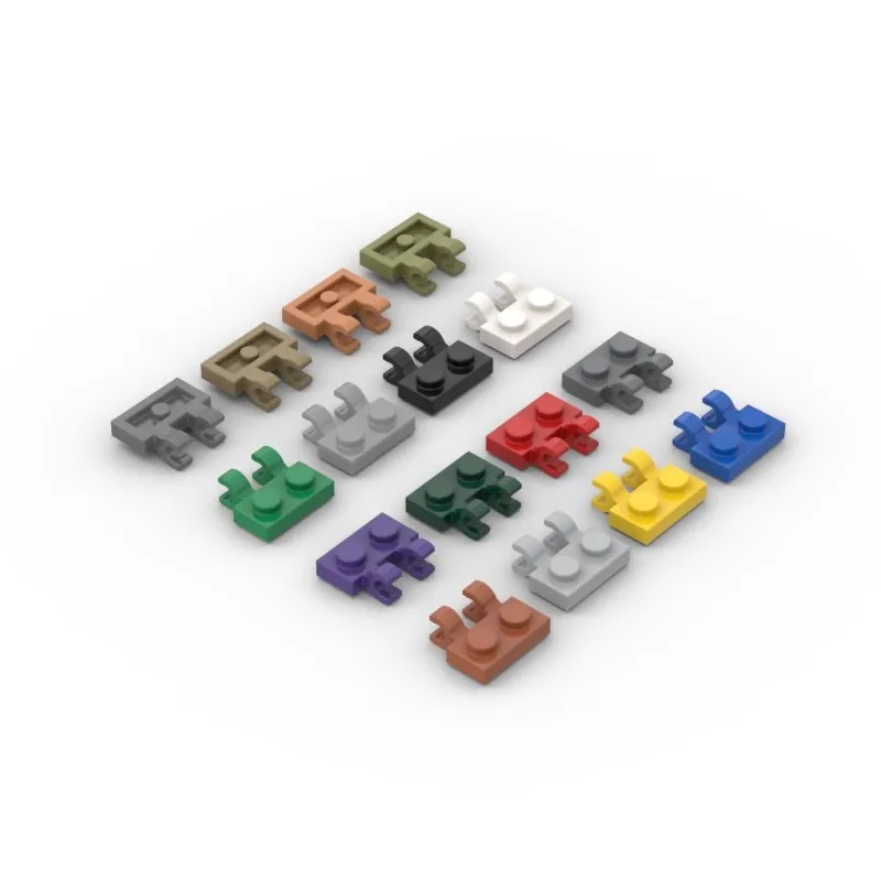 20pcs MOC Parts 60470 Plate Special 1 x 2 with Clips Horizontal Compatible Bricks DIY Building Block Particle Kid Brain Toy Gift