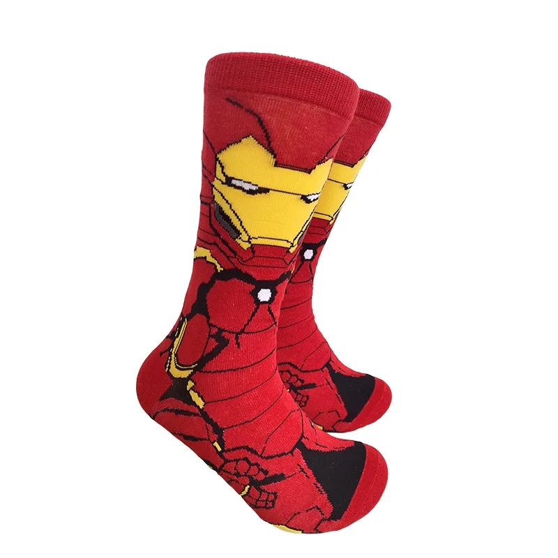 Kurze und mittellange Herrensocken mit Cartoon-Helden-Motiven, atmungsaktiv und bequem, Geschenksocken für Erwachsene. – Detail 10