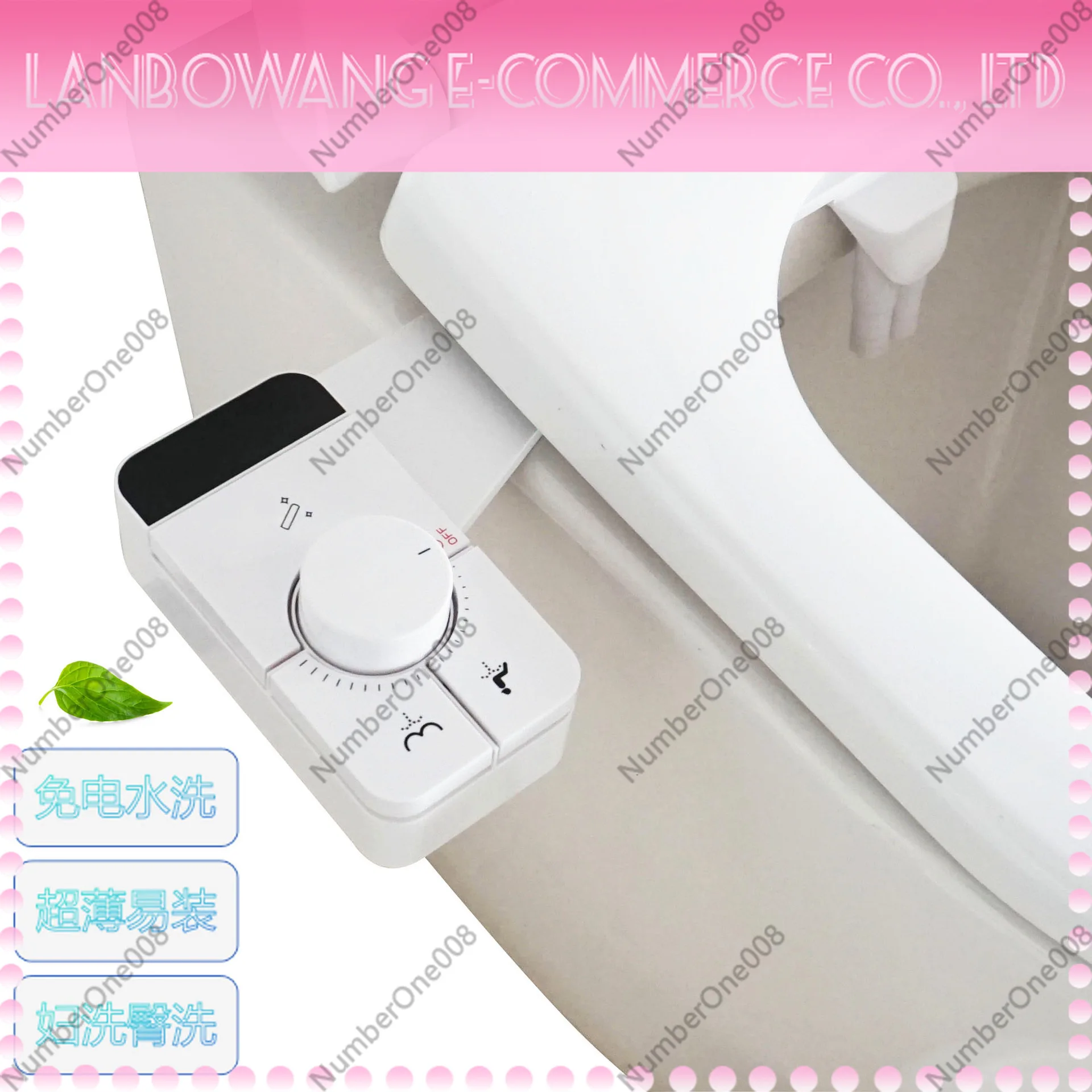 Non-Electric Bidet Toilet Seat Dual Nozzle Rear/Feminine Wash Self-Cleaning