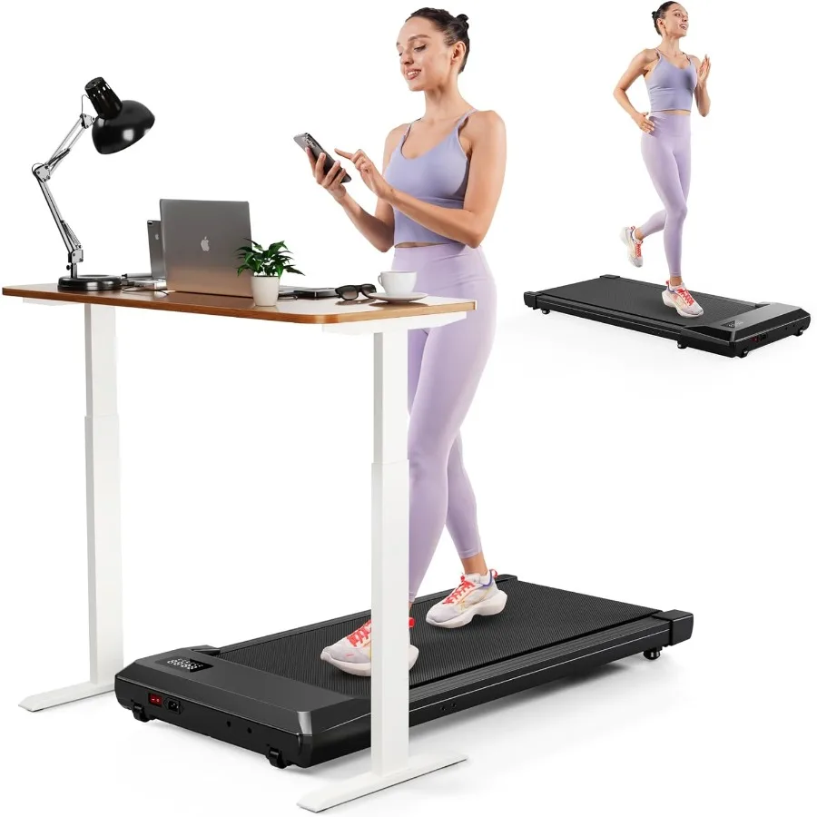 جهاز سير 2 في 1 تحت المكتب مع جهاز تحكم عن بعد للمكتب المنزلي: وسادة مشي محمولة خفيفة الوزن للجري والركض 2.5 حصان