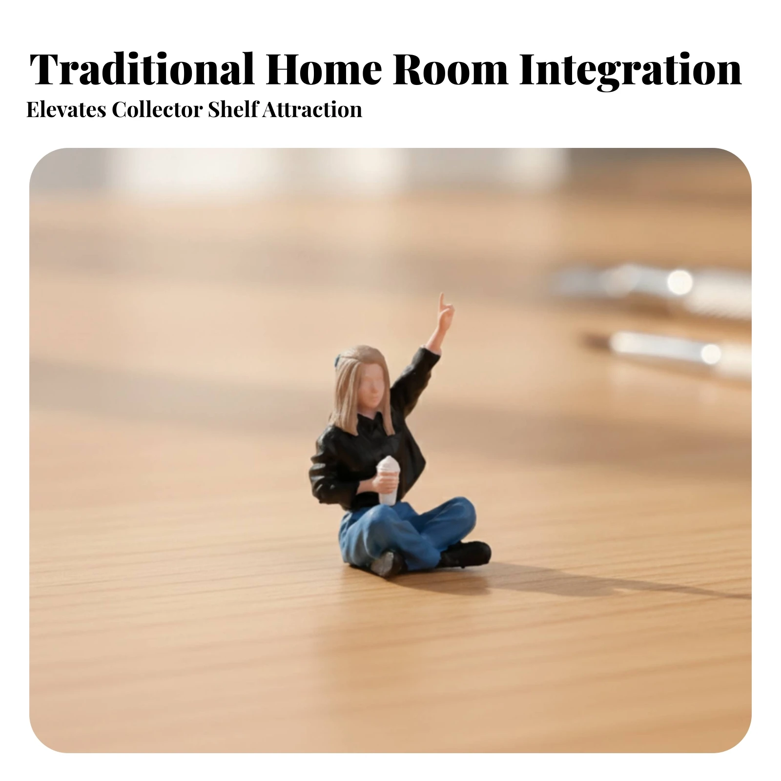 1/64 Scale Figure Seated Miniature Female Figurine Resin Miniature Compact for Hobbyists, Dioramas, Tabletop Decoration